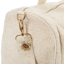 Sac week-end en coton et jute écru et doré - Greeka
