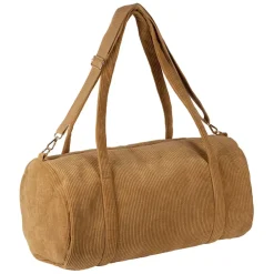 Sac weekend en tissu côtelé moutarde - Bowling
