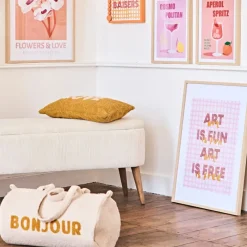 Sac weekend " Bonjour " en bouclette écru - Funky