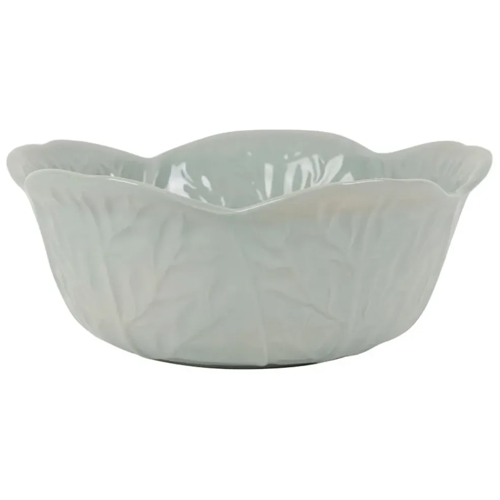 Saladier chou en grès vert d'eau d27cm
