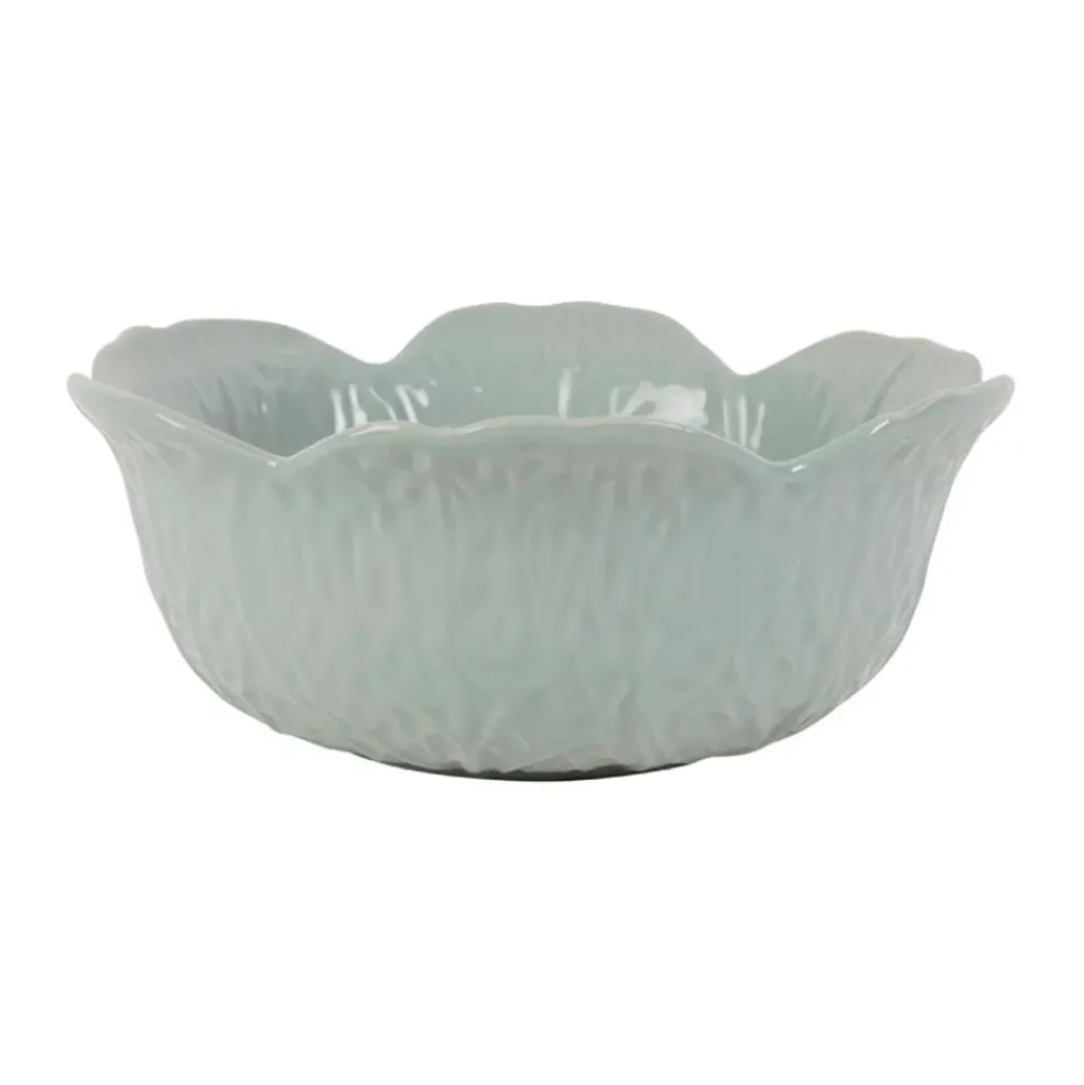 Saladier chou en grès vert d'eau d22cm