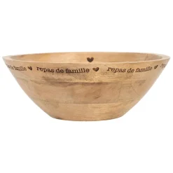Saladier en manguier naturel d30cm - Famille