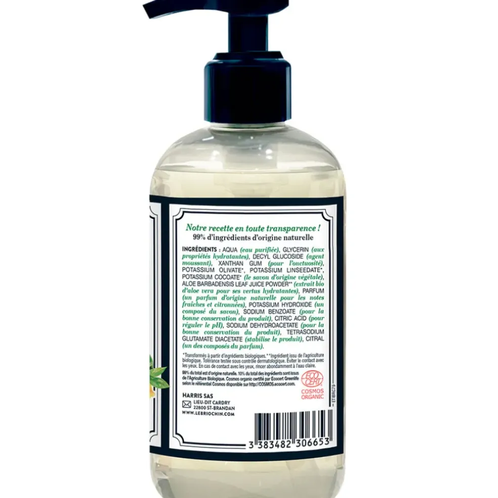 Savon liquide mains zeste de citron 290ml - Cosmébio