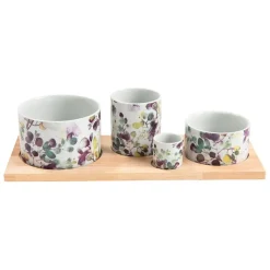 Service apéritif 4 pièces en céramique - Garden