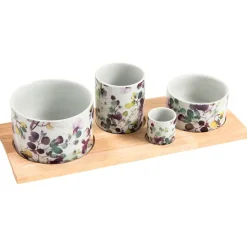 Service apéritif 4 pièces en céramique - Garden