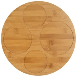 Service apéritif 4 pièces en porcelaine et bambou palmier - Mocoa