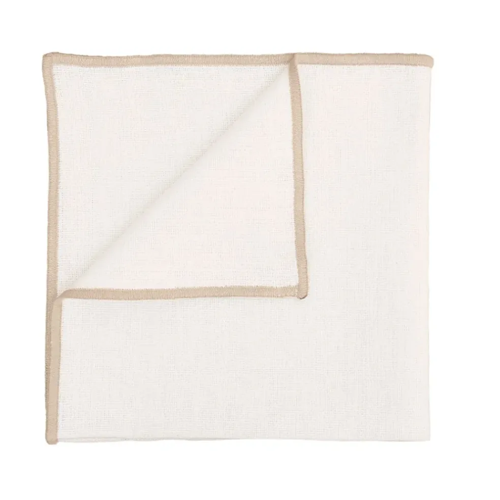 Serviette de table en lin et coton blanc 40x40cm - Corte