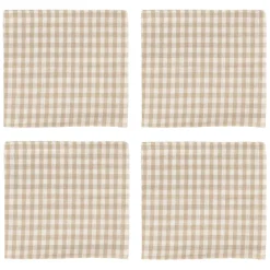 Serviettes x4 beige 40x40cm en coton - appoline