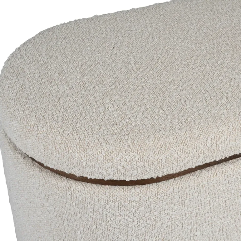 Set de 2 bancs coffre en tissu et pin blanc - Alpinia