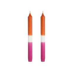 Set de 2 bougies chandelier orange