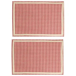 Set de 2 sets de table mami-car rouge en coton