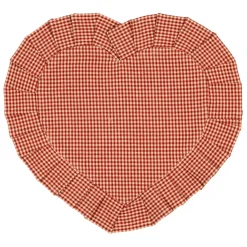 Set de table cœur en coton rouge 35x30cm - Campagne