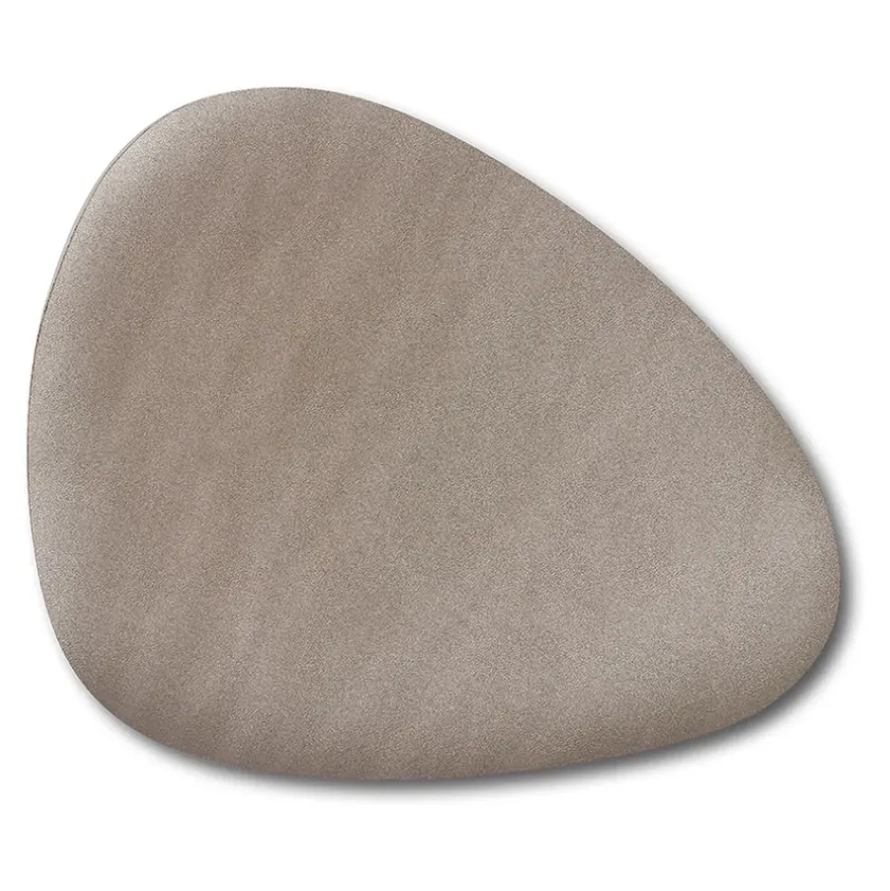 Set de table effet cuir taupe métallique 34x42cm