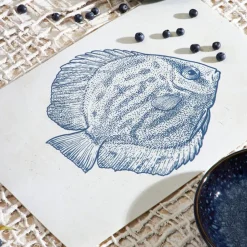 Set de table poisson bleu 30x45cm - Turbot