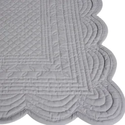Set de table rectangulaire boutis Gris Perle en Coton