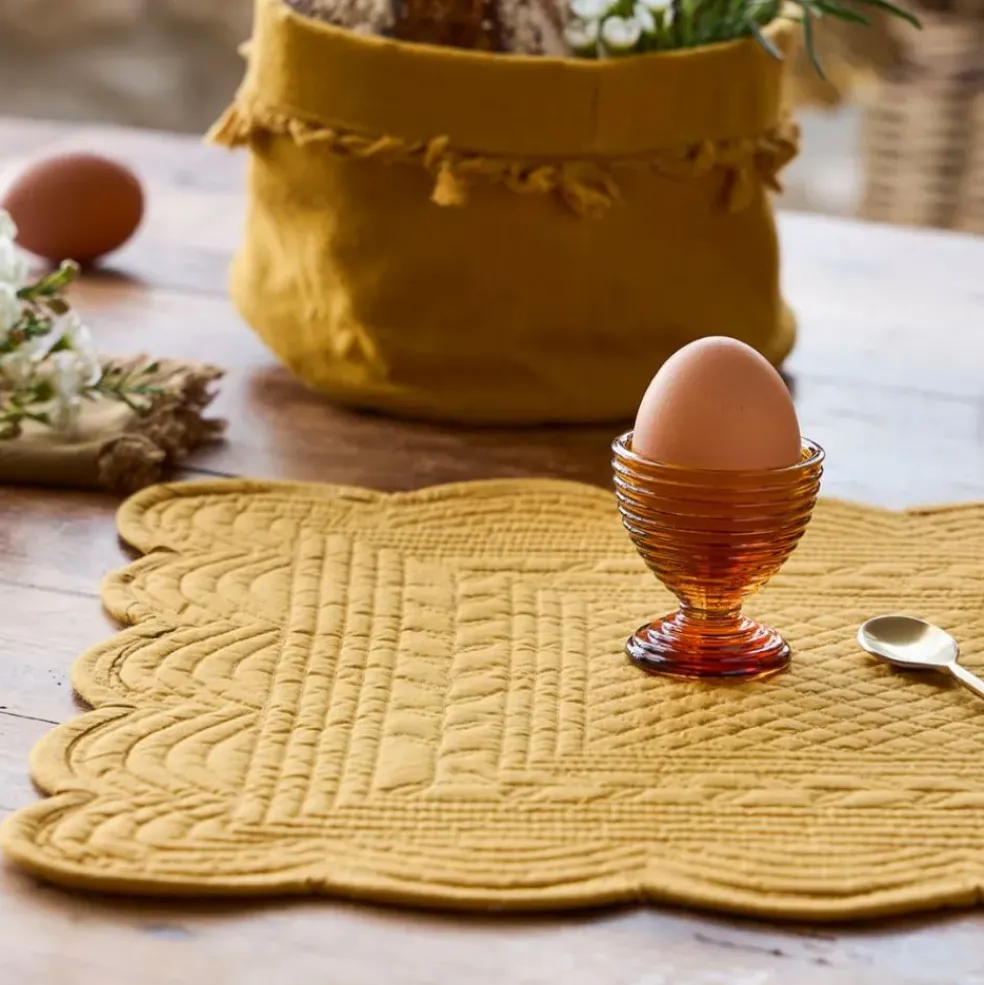 Set de table rectangulaire moutarde en coton