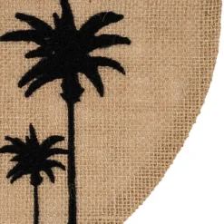 Set de table rond en jute naturel et noir - palmea