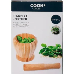 Set pilon et mortier en bambou