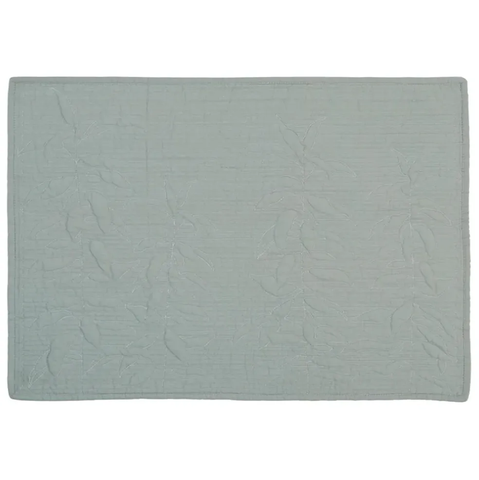 Set table boutis vert d'eau 48x34cm coton