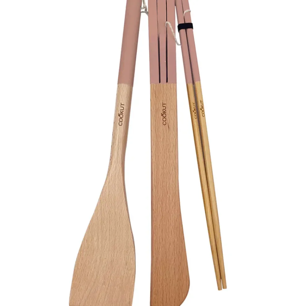 Set ustensiles en bois - Guimauve