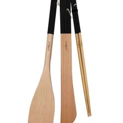 Set ustensiles en bois noir - graphite