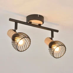 Spot 2 lumières en métal h16cm mat noir - kento