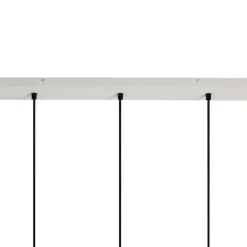 Suspension 3 lampes en fer et manguier blanc L66cm - Ferese