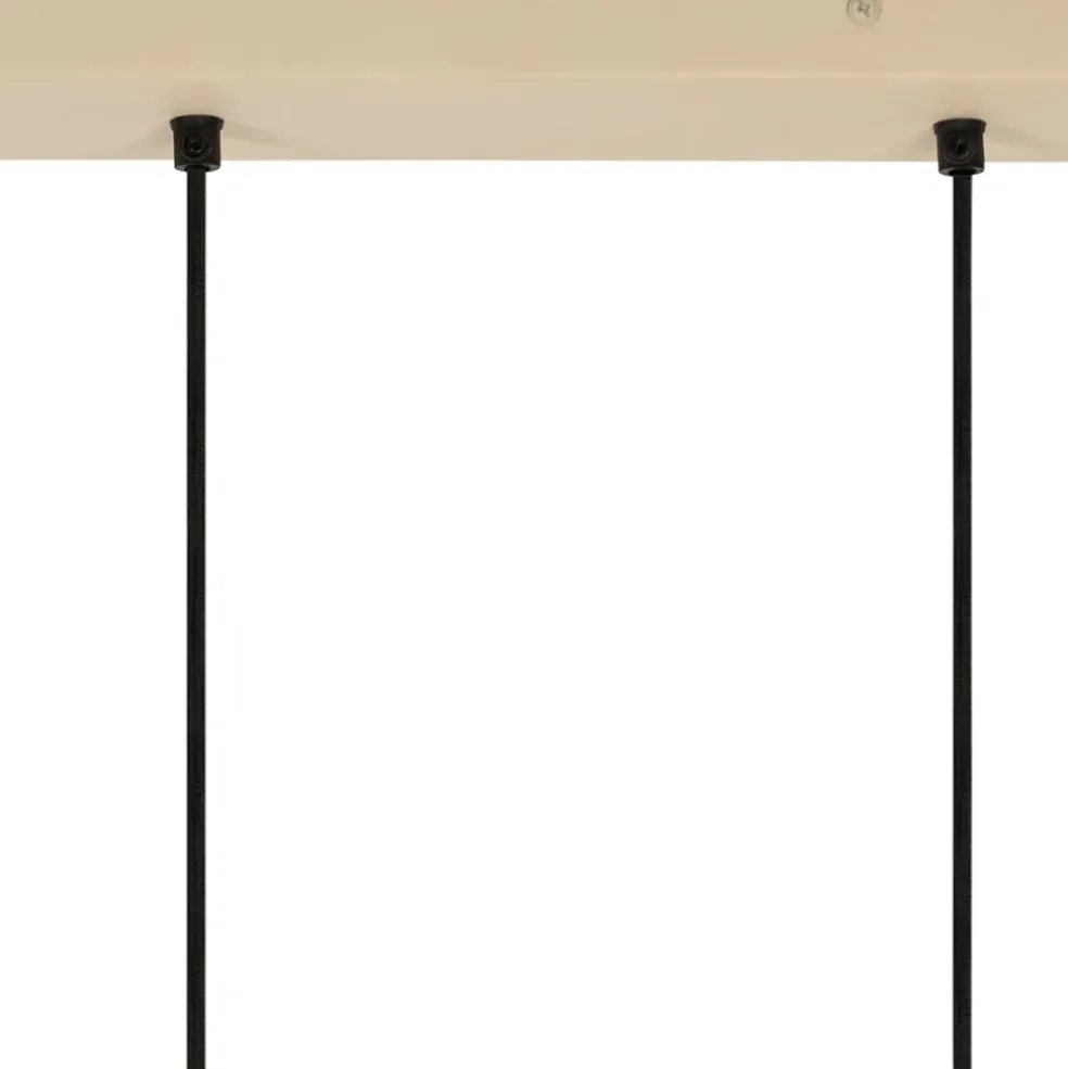 Suspension 3 lampes en fer et manguier sable L66cm - Ferese