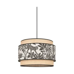 Suspension en coton et raphia d38cm naturel et noir - milo