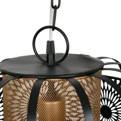 Suspension en fer d30.5cm noir et doré - rosalie