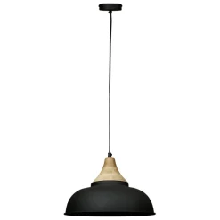 Suspension en fer et manguier d35cm noir mat - Lausel