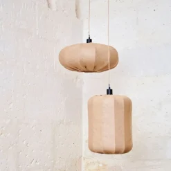 Suspension en jute et fer naturel non électrifiée d32xh42cm - Chaumière