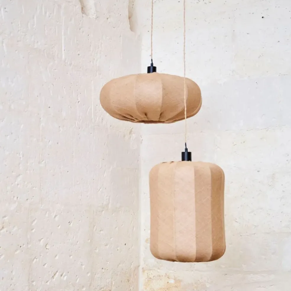 Suspension en jute et fer naturel non électrifiée d32xh42cm - Chaumière