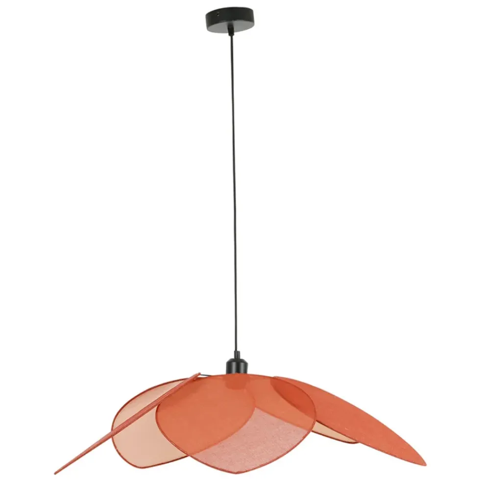 Suspension en lin japandi d70cm terracotta
