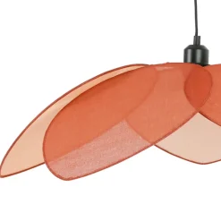 Suspension en lin japandi d70cm terracotta