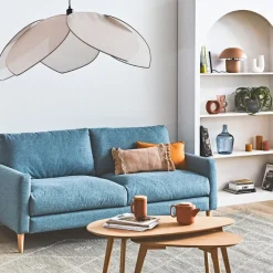 Suspension en lin beige d110cm - Japandi