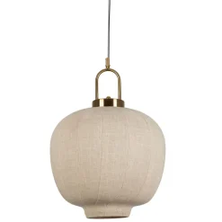 Suspension en lin blanc cassé et doré d35cm - Calypso