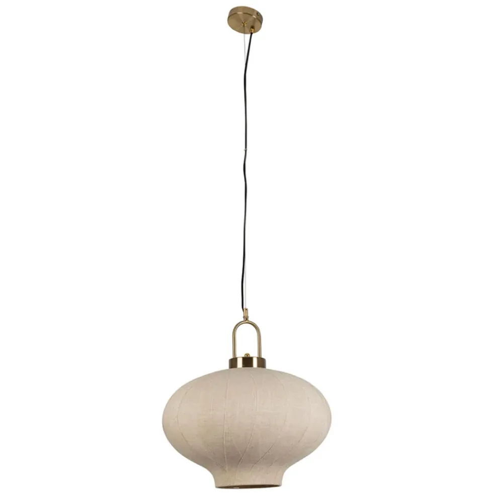 Suspension en lin blanc cassé et doré d45cm - Calypso