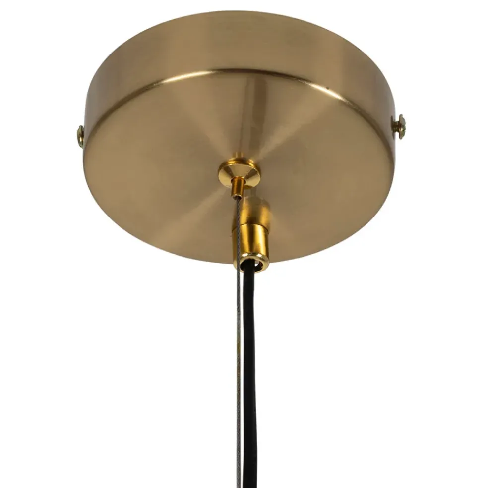 Suspension en lin blanc cassé et doré d45cm - Calypso