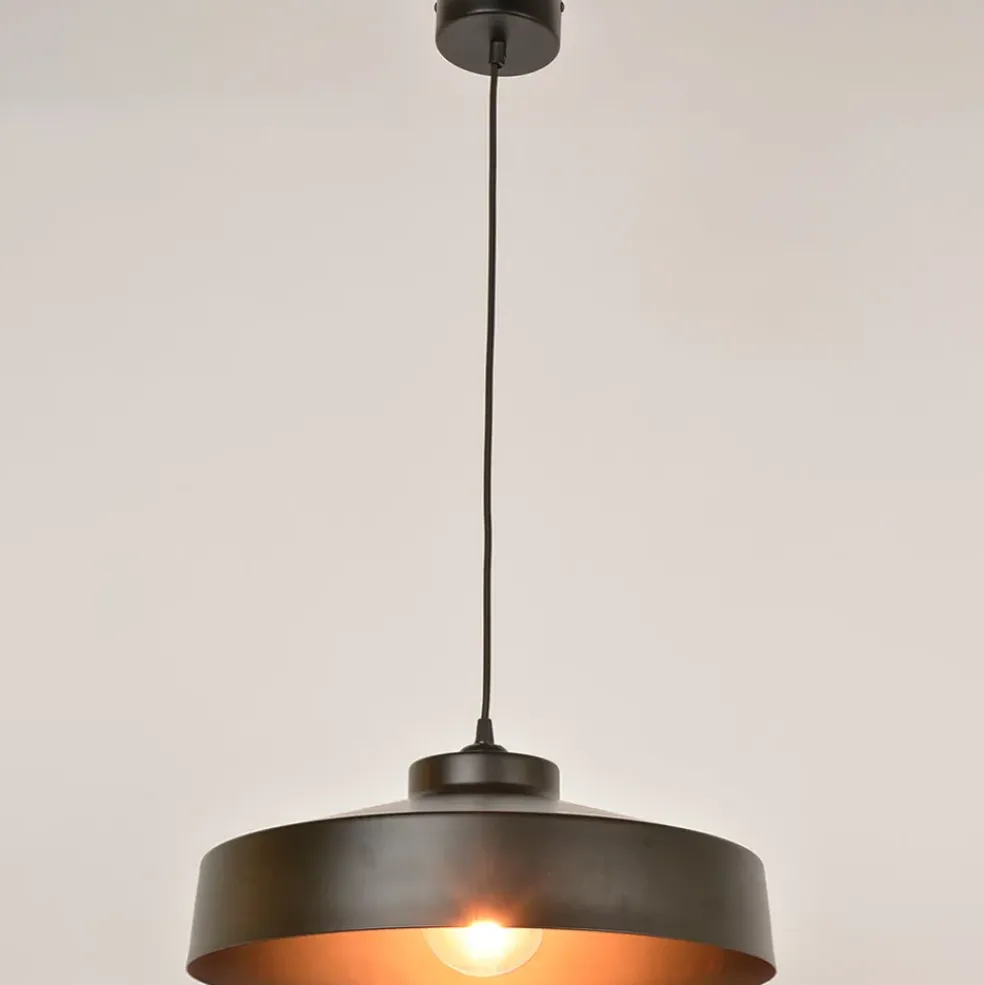 Suspension en métal noir d41cm - Indus