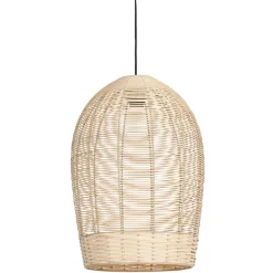 Suspension en rotin naturel et fer d34cm - Bohème