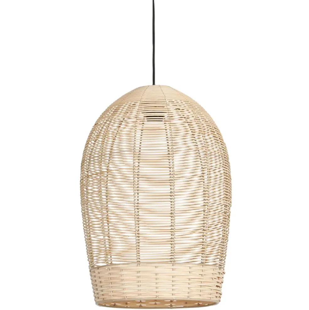 Suspension en rotin naturel et fer d34cm - Bohème