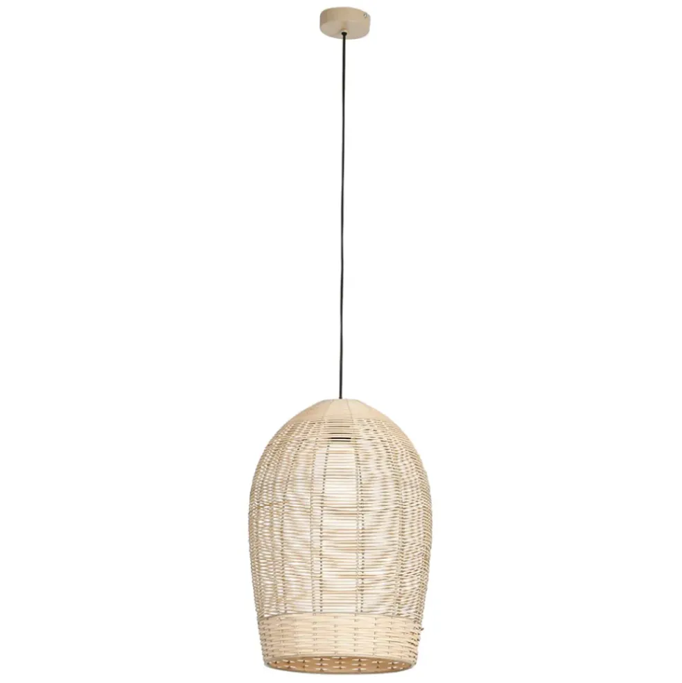 Suspension en rotin naturel et fer d34cm - Bohème