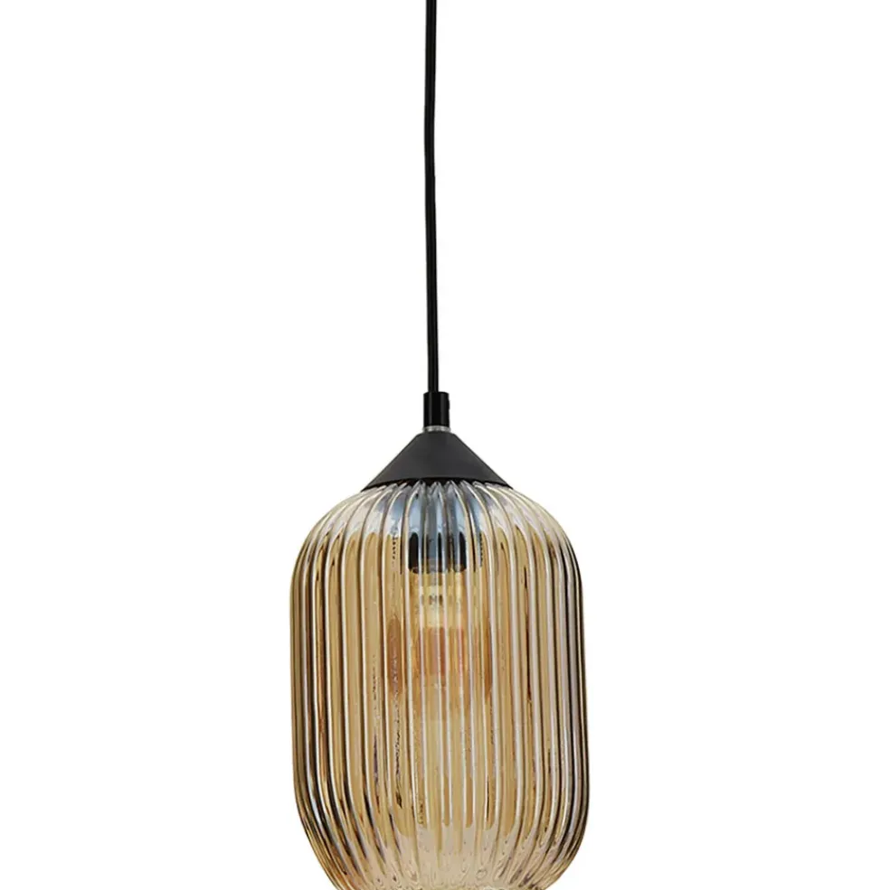 Suspension en verre ambre d14cm - Tahara