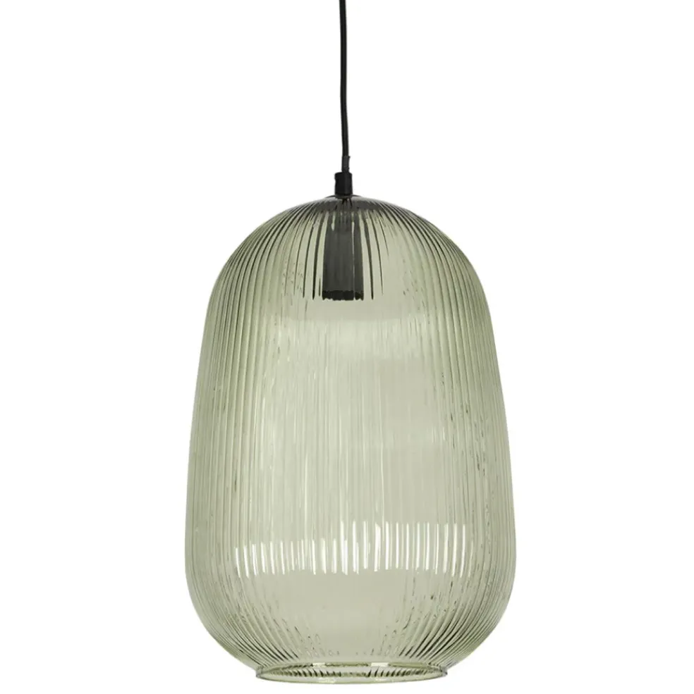 Suspension en verre et fer vert clair d22.5xh33cm - Lumi