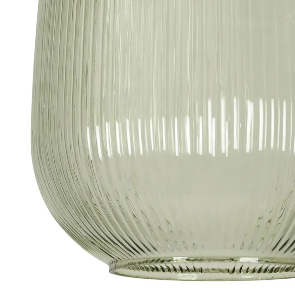 Suspension en verre et fer vert clair d22.5xh33cm - Lumi