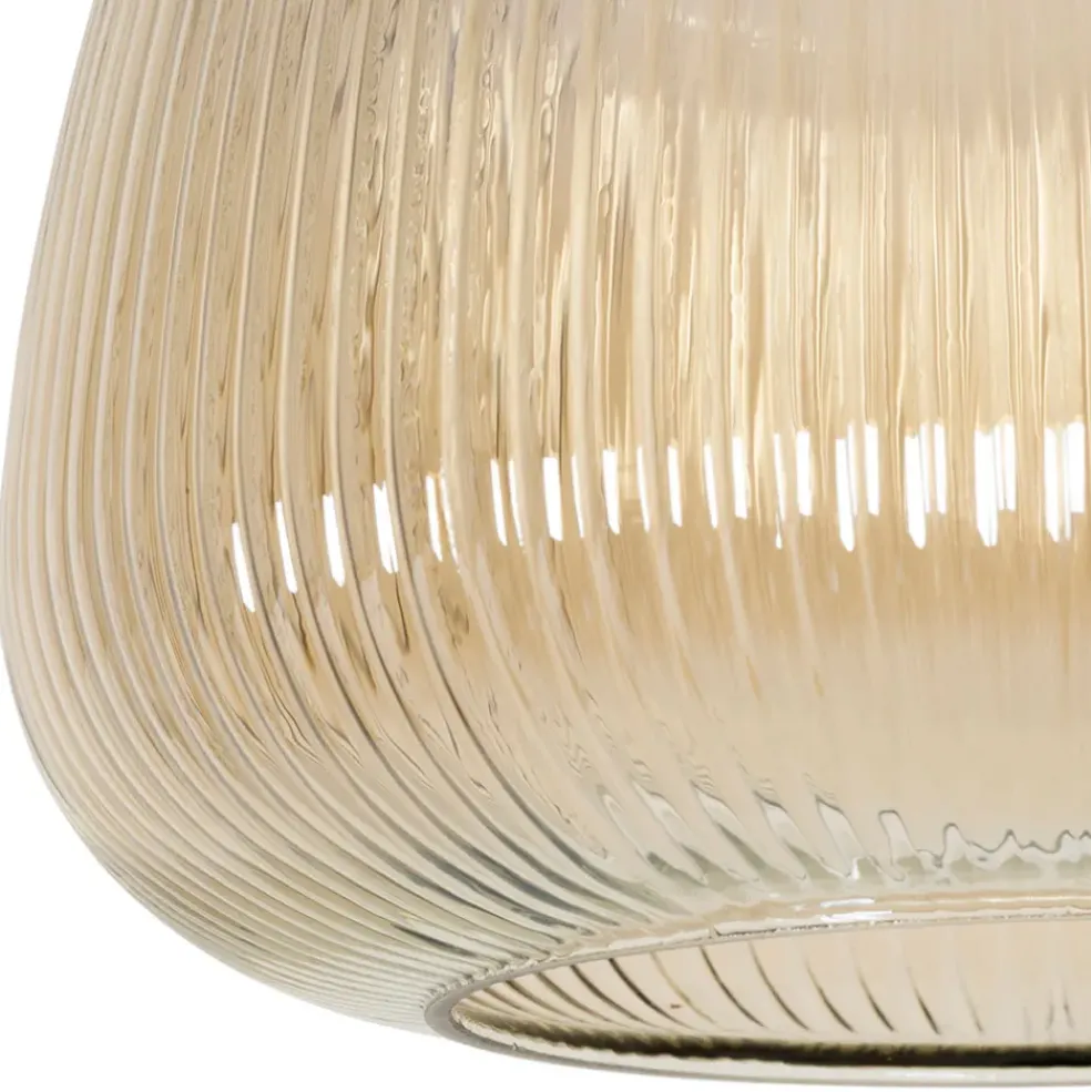 Suspension en verre et fer d26x22cm ambre - Lumi
