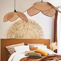 Suspension japandi en jute couleur lin naturel d70cm