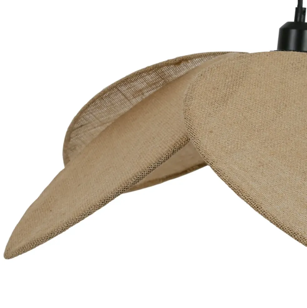 Suspension japandi en jute couleur lin naturel d70cm