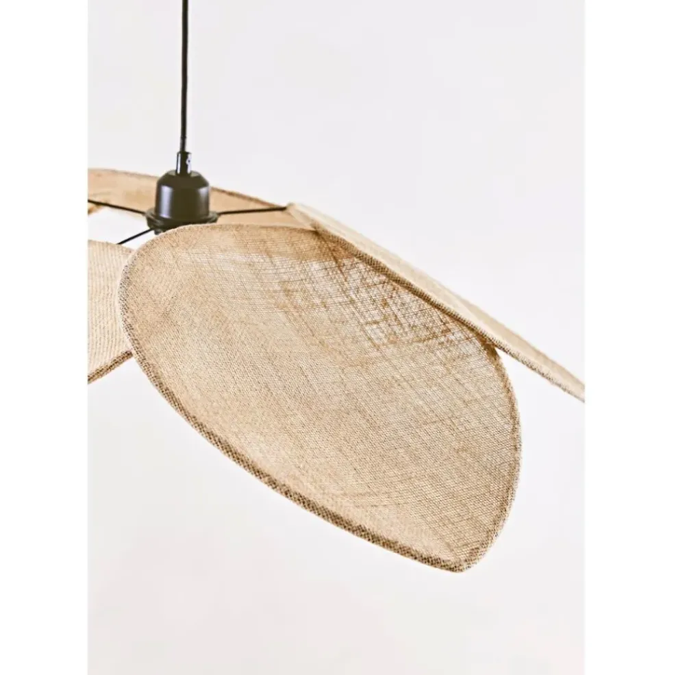Suspension japandi en jute couleur lin naturel d70cm